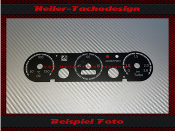 Additional instrument boost pressure indicator turbo oil VW Scirocco / Beetle R-Line degrees Celsius bar
