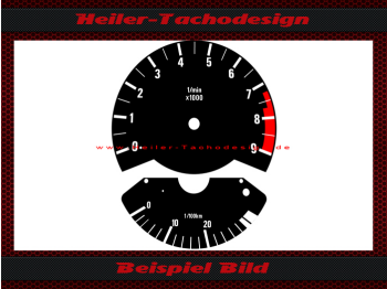 Drehzahlmesser Scheibe für BMW E28 5er E24 6er E23 7er M5 M6 bis 9 RPM - 2