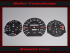 Speedometer Discs for Mercedes W201 190E 260 Kmh 9000 RPM Economy Red area from 7700 RPM