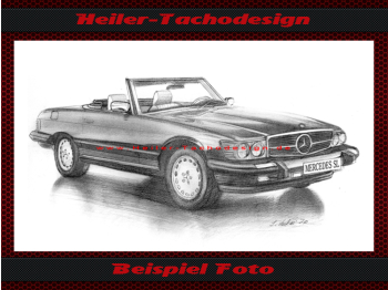 Pencil Drawing  DIN A3 for Mercedes SL W107