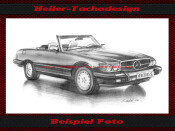 Bleistift Zeichnung DIN A3 Mercedes SL W107