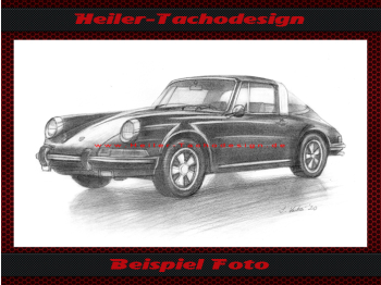 Bleistift Zeichnung DIN A3 für Porsche 911
