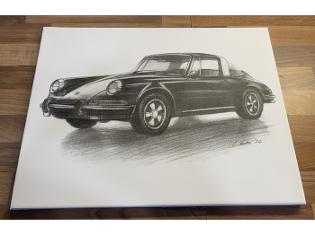 Bleistift Zeichnung Porsche 911