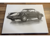 Pencil Drawing Porsche 911