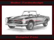 Pencil Drawing Mercedes Benz 280 SL Pagode 1968