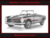 Pencil Drawing DIN A3 Mercedes Benz 280 SL Pagode 1968