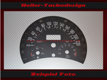 Speedometer dial for VW Beetle 140 Mph to 220 Kmh 7500 UPM