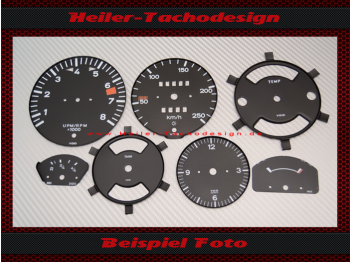 Set Tachoscheiben für Porsche 912 250 Kmh