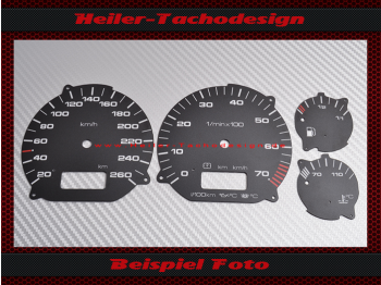 Tachoscheiben für VW Golf 3 Passat 35i Tacho 260 Kmh Drehzahl bis 7000 UPM