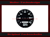 Tachoscheibe f&uuml;r Autometer 120 Mph &Oslash;80 mm