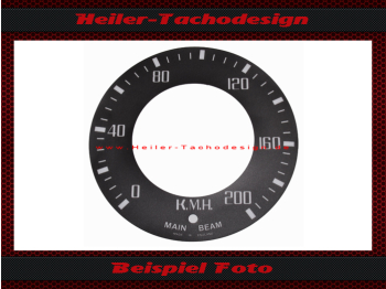 Tacho Aufkleber für Triumph TR3 TR4 120 Mph zu 200 Kmh
