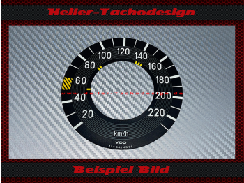Tacho Aufkleber für Mercedes W114 220 Kmh