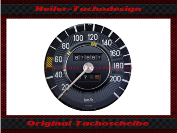 Tacho Aufkleber für Mercedes W114 200 Kmh