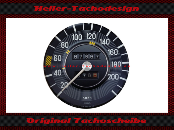 Tacho Aufkleber für Mercedes W114 200 Kmh
