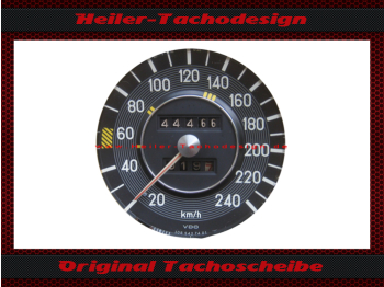 Tacho Aufkleber für Mercedes W108 240 Kmh
