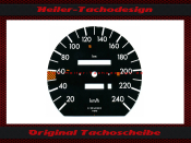 Tachoscheibe f&uuml;r Mercedes W126 S Klasse 240 Kmh...