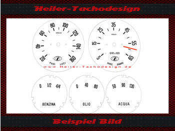 Tachoscheiben für Tachoglas Innocenti Coupe OSI 1967 160 Kmh