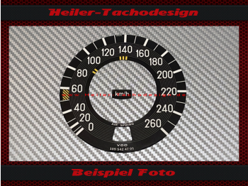 Speedometer Sticker for Mercedes W109 300 SEL 6,3 with AIR-Spring 160 Mph to 260 Kmh