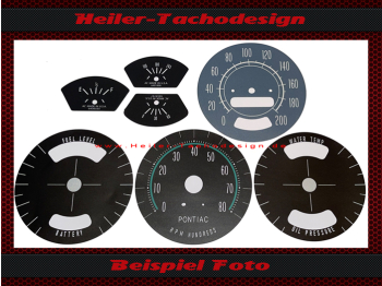 Set Speedometer Sticker for with Display Pontiac LeMans GTO 1967