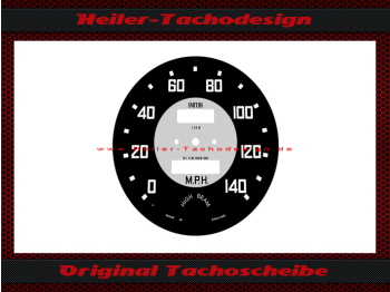 Speedometer Disc for Austin Healey Frogeye Sprite Smiths MK1 100M BNe Ø92 mm 140 Mph to 220 Kmh