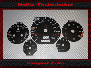 Tachoscheiben für Mercedes SL600 R129 Öltemperatur MOPF 1 1995 bis 1998 160 Mph zu 260 Kmh 2