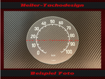 Tacho Glas Skala für Mercedes Benz Typ 319 Daimler Benz AG 1960 0 bis 100 Kmh Ø135 mm