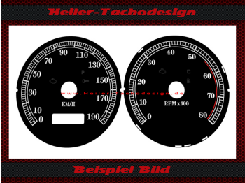 Tachoscheiben für Harley Davidson Road Glide 2002 Ø80 Mph zu Kmh