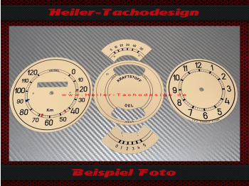 Speedometer Discs for Mercedes W138 260 D 1936 Kraftstoff Oelanzeige Isgus 120