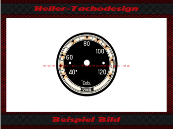 Zusatzinstrument Temperaturanzeige Zifferblatt 40 bis 120 Grad Celsius ohne Roten Bereich für VDO Mercedes Unimog