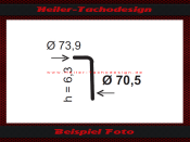 Chrome Ring Speedometer Ring for Mercedes Adenauer Typ 300 W186 W189 VDO Ø73 x 1,7 x 6,3 mm