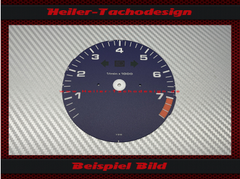 Drehzahlmesser Zifferblatt für Porsche 911 964 993 ohne Bordcomputer 7600 UPM Roter Bereich ab 7000 UPM