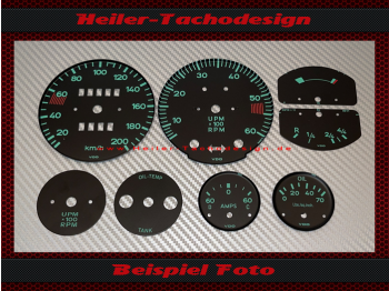 Set Speedometer Discs for Porsche 356 C 120 Mph to 200 Kmh
