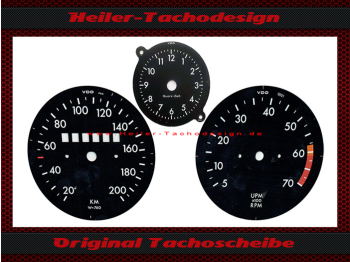 Tachoscheiben für Opel Kadett C 200 Kmh 7 UPM mit Uhr