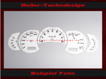 Speedometer Discs for Porsche 911 996 Turbo S Facelift Switch 200 Mph to 320 Kmh