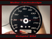 Tachoscheibe für Harley Davidson Road King Police FLHP Baujahr 2014 Ø80 120 Mph zu 190 Kmh