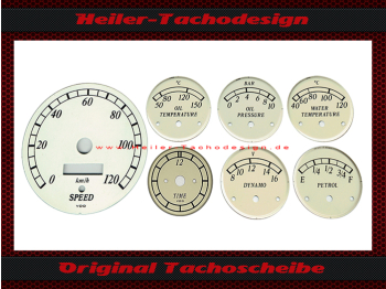 Set Tachoscheiben VDO Allgemein 0 bis 120 Kmh + Zusatinstrumente
