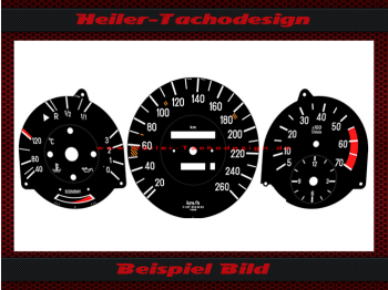 Tachoscheiben für Mercedes W107 R107 SL elektronischer Tacho Mph zu Kmh