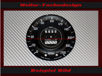 Speedometer Disc for Morgan 4l4 1977 120 Mph to 200 Kmh
