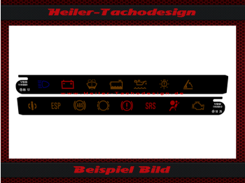 Tachosymbole Tacho Symbole Leisten für Mercedes 320 SL W129 R129 Set - 5,0