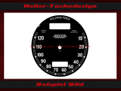 Speedometer Disc for Jaeger Ø 75 mm 10 to 120 Kmh