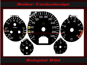 Tachoscheiben für Mercedes W129 R129 Brabus Design 330 Kmh