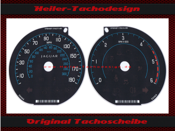 Tachoscheibe für Jaguar XK XKR S 2011 bis 2013 190 Mph zu 300 Kmh Diesel