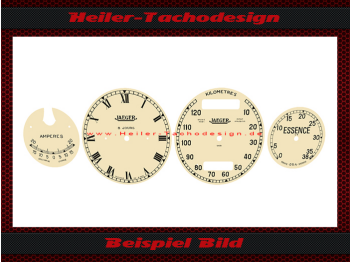 Tachoscheiben für Citroen B14 AC4 1927 bis 1931 Jaeger 10 bis 120 Kmh