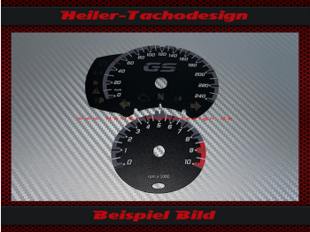 Tachoscheiben für BMW F800 GS Modell 2015 150 Mph zu 240 Kmh 10000 UPM