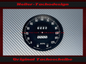 Speedometer Sticker for Jaeger UK Ø 104 mm 120 Mph...