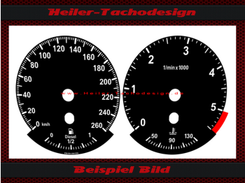 Speedometer discs for BMW E90 E91 E92 E93 260 Kmh 5500 UPM coolant temperature 50 90 130 degrees Celsius