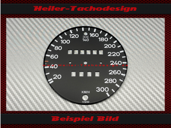 Tachoscheibe für Porsche 911 G Modell 1974 bis 1984 Mph zu Kmh Mod verlängert auf 300 kmh