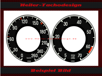 Tacho und Drehzahlmesser Aufkleber für Mercedes W198 300SL 260 Kmh 7000 UPM