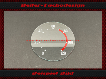 Speedometer Glass Scale Truck Granite Van Framo with red Area Ø94 mm