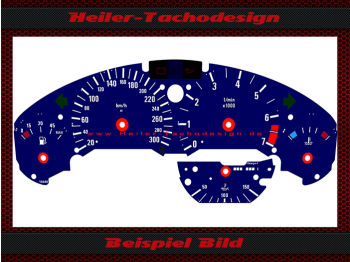 Tachoscheibe für BMW E36 Alpina 3er 300 Kmh 7 UPM mit Öltemperatur Anzeige
